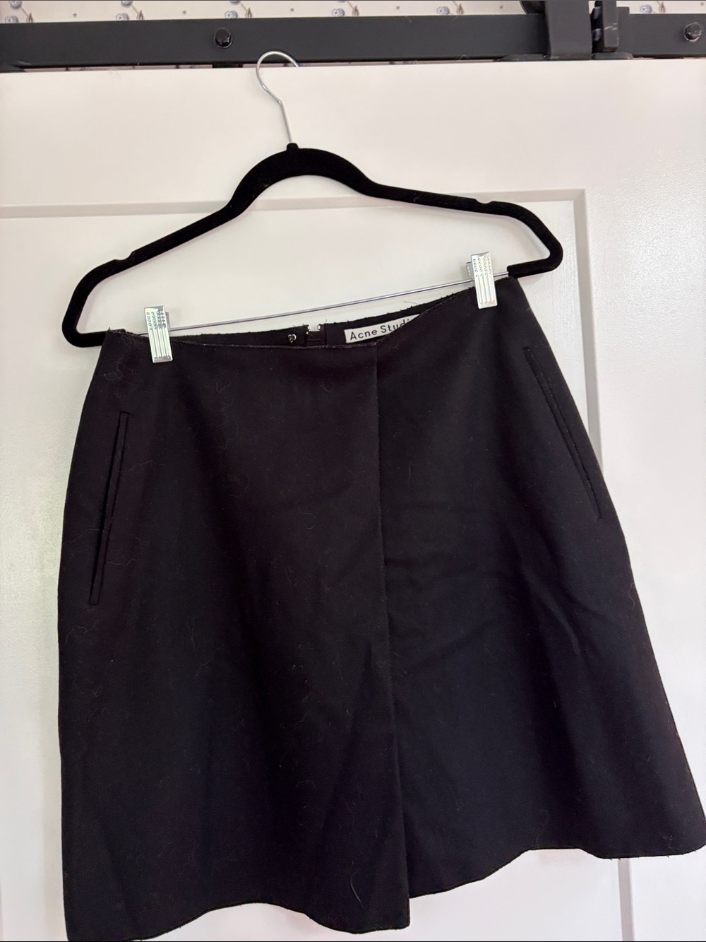 Acne Black A-Line Skirt with Pockets